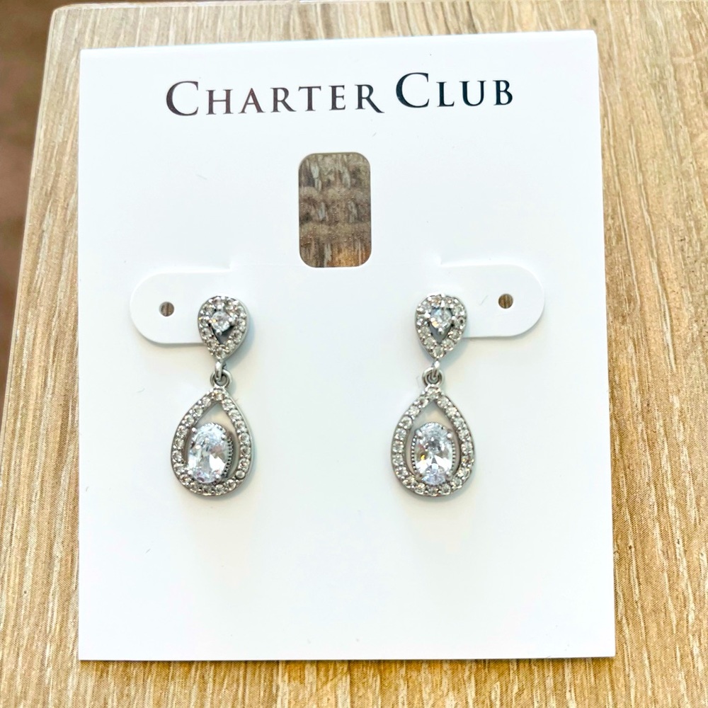 NWT mini drop earring. Charter Club. CZ.